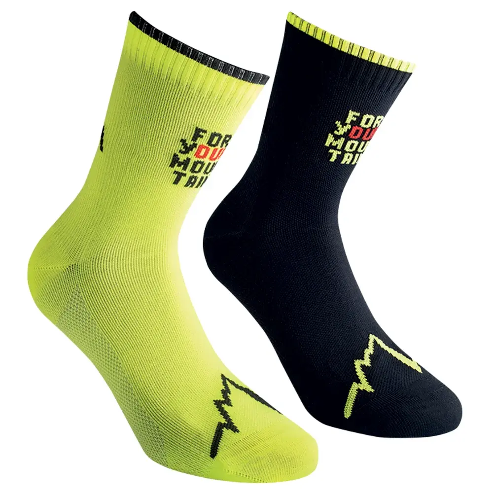 Herensokken La Sportiva FOR YOUR MOUNTAIN SOCKS Black/Neon