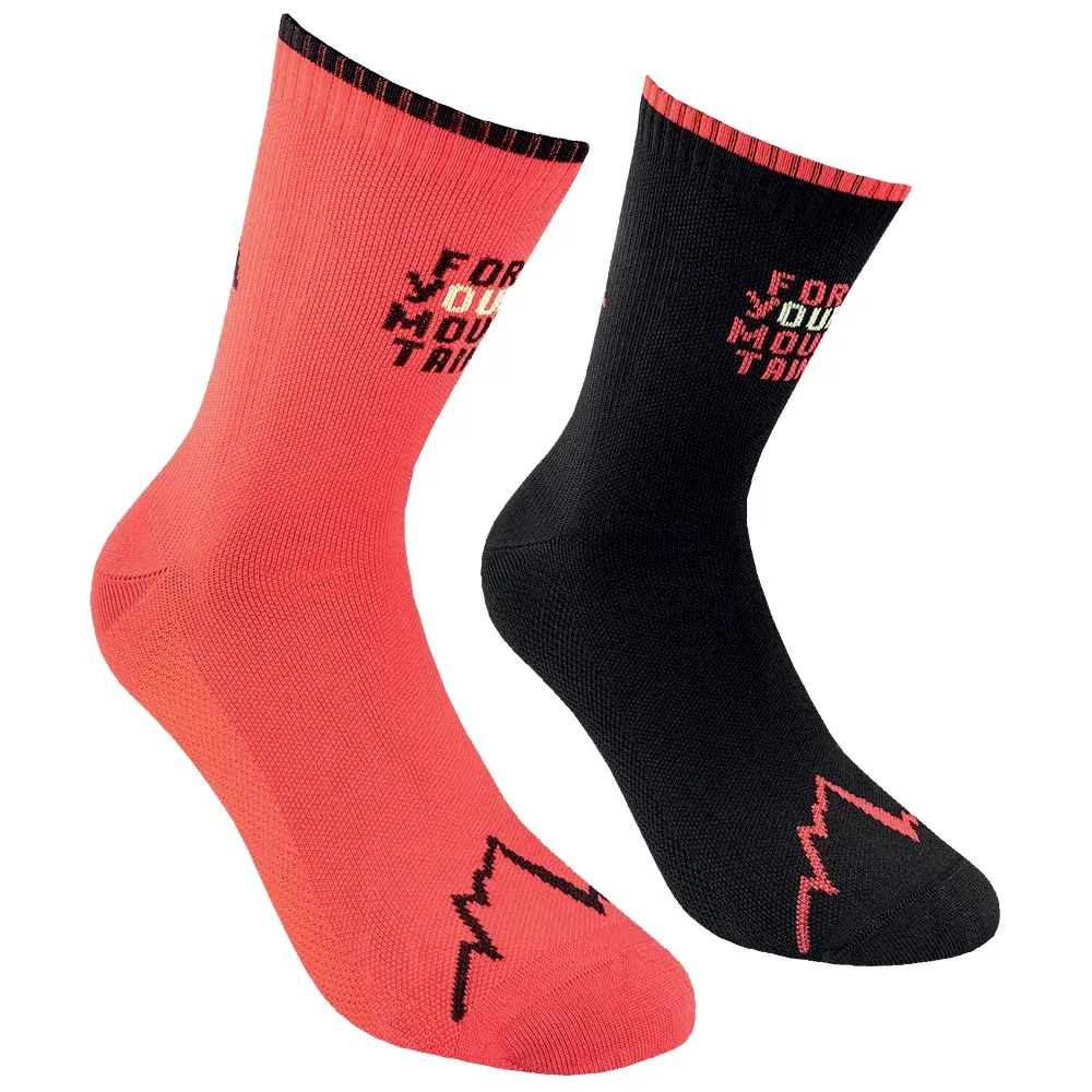 Herensokken La Sportiva FOR YOUR MOUNTAIN SOCKS Black/Sangria