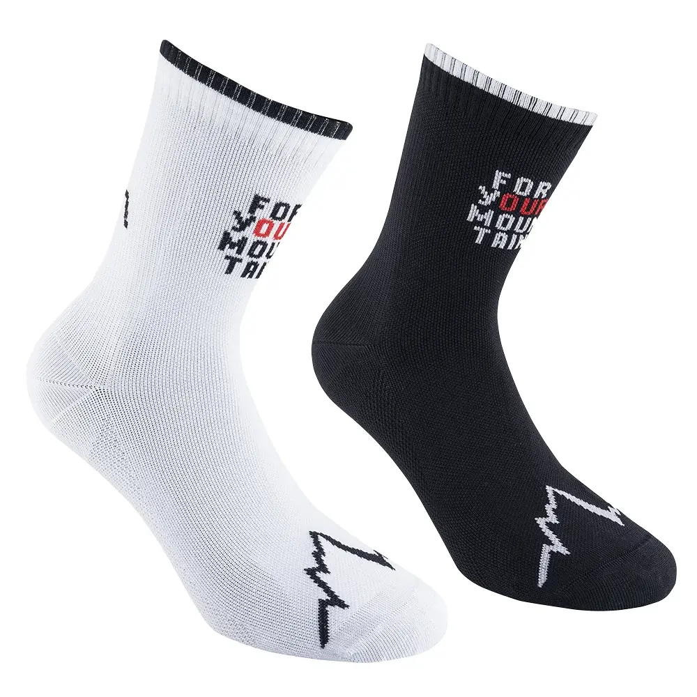 Herensokken La Sportiva FOR YOUR MOUNTAIN SOCKS Black/White