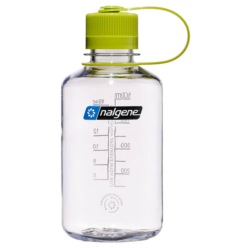 Fles Nalgene Narrow-Mouth Sustain Clear/Green Cap