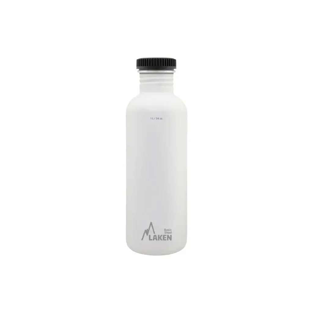 Fles LAKEN staal Plain 1000 ml wit