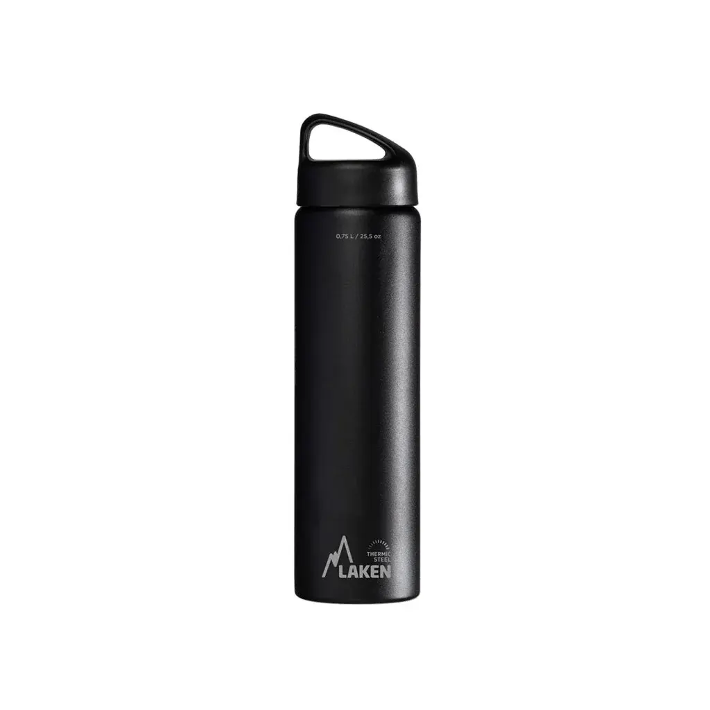 LAKEN Thermosfles LAKEN staal Classic 750 ml zwart
