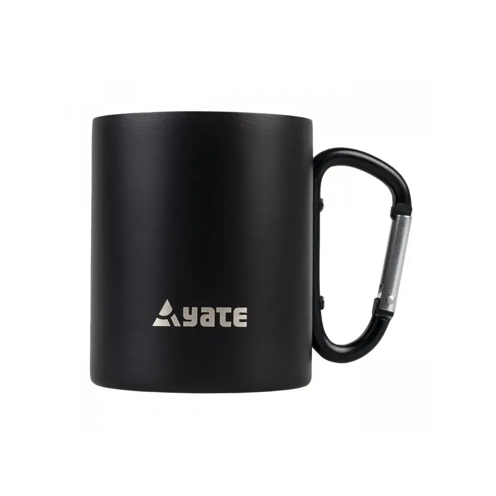 Yate Roestvrijstalen mok met karabiner Yate Color 300ml zwart