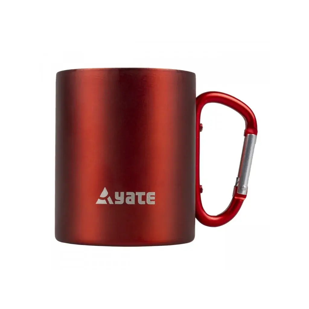 Yate Roestvrijstalen mok met karabiner Yate Color 300ml rood