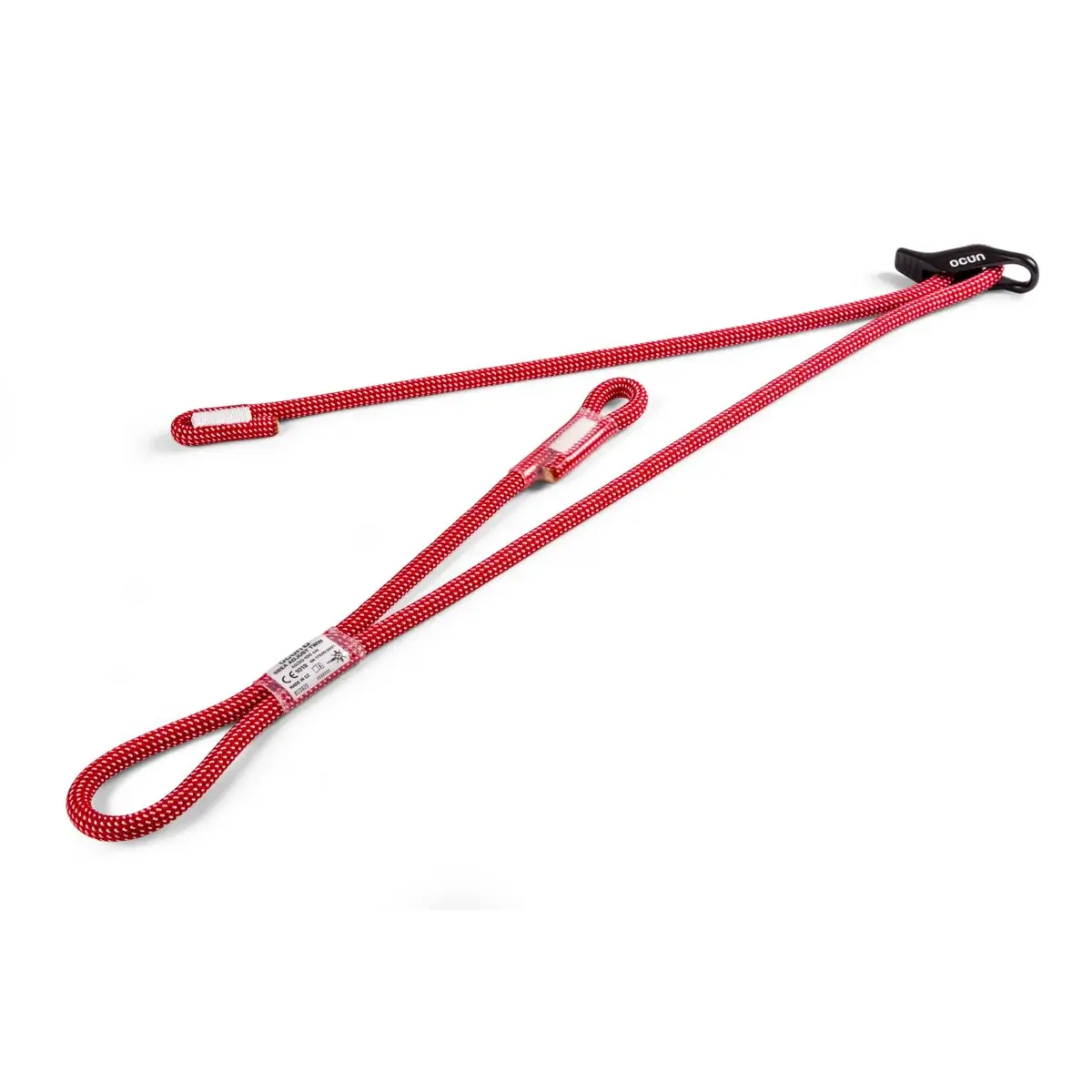 Ocún Standplaatslanyard Ocún SBEA Adjust Twin 40/20-100cm red/white