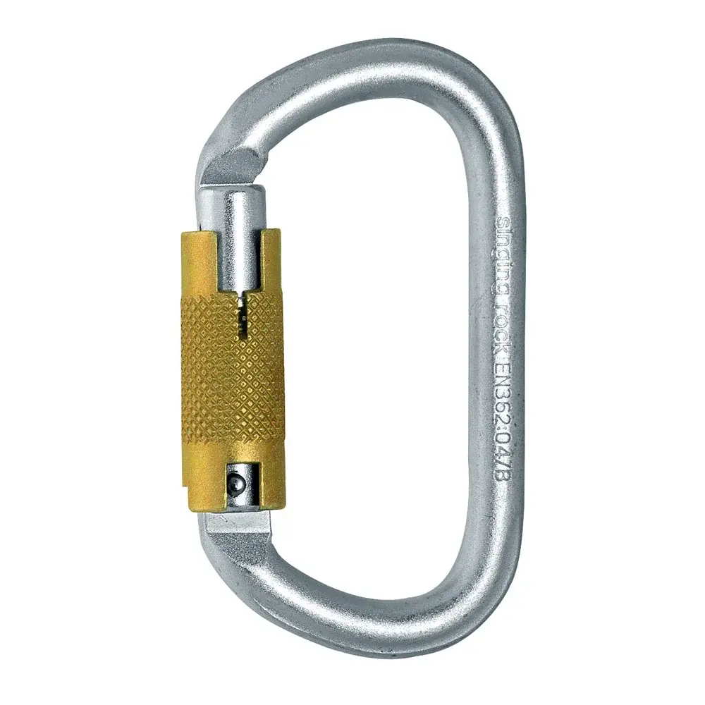 Singing Rock Ovale karabiner Singing Rock staal TRIPLE LOCK