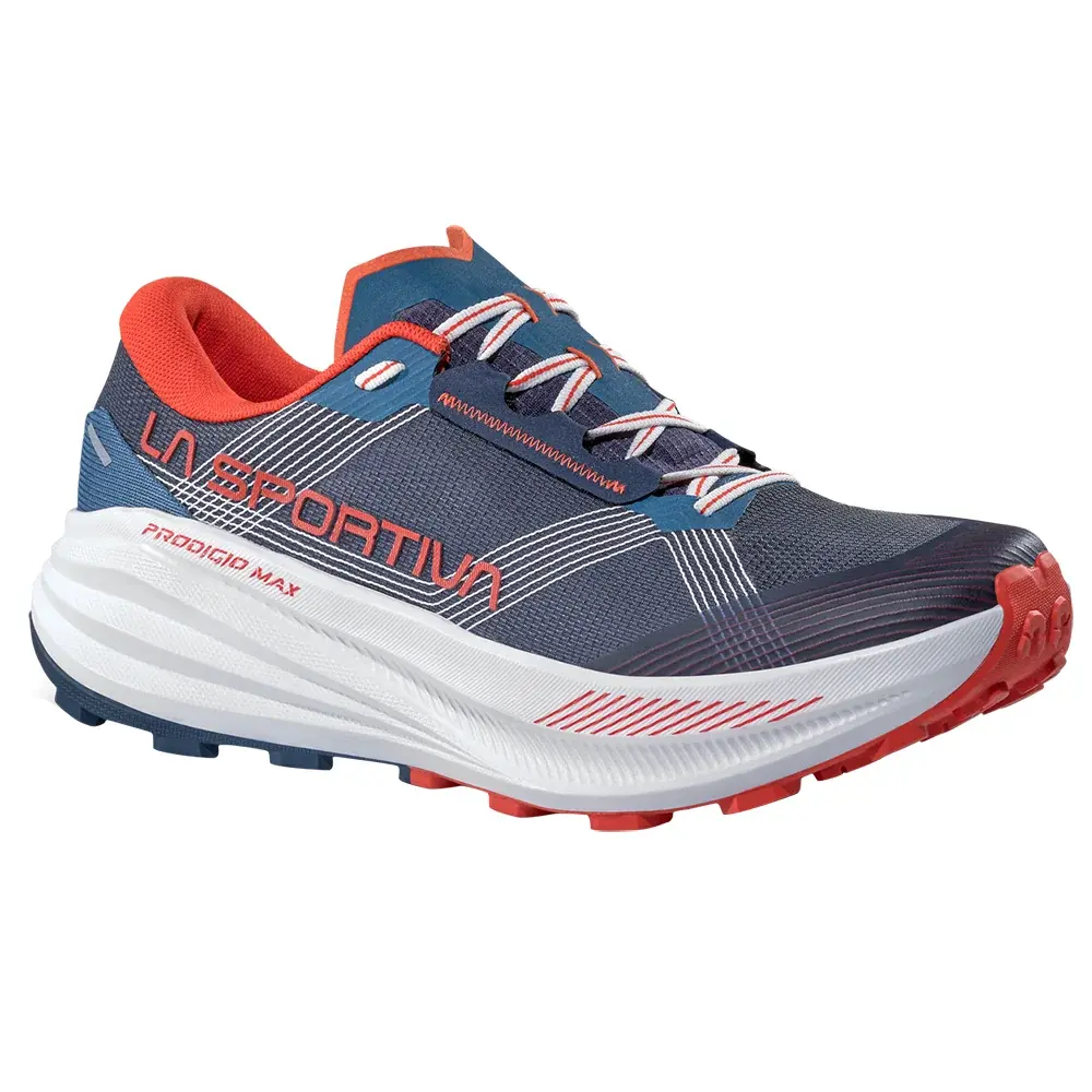 La Sportiva Heren hardloopschoenen La Sportiva Prodigio Max night sky/mountain red