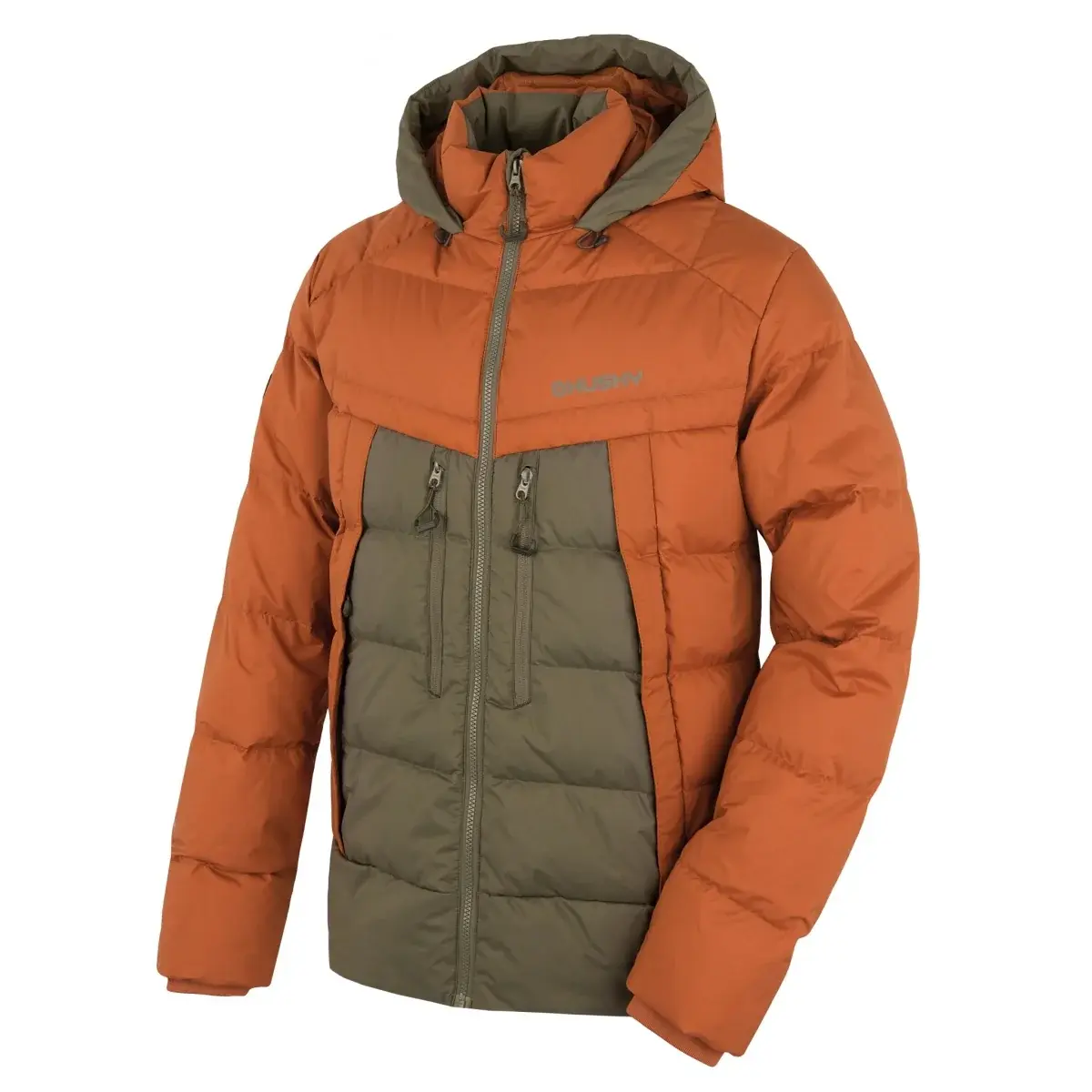 Heren donsjas Husky Durra M brown/khaki