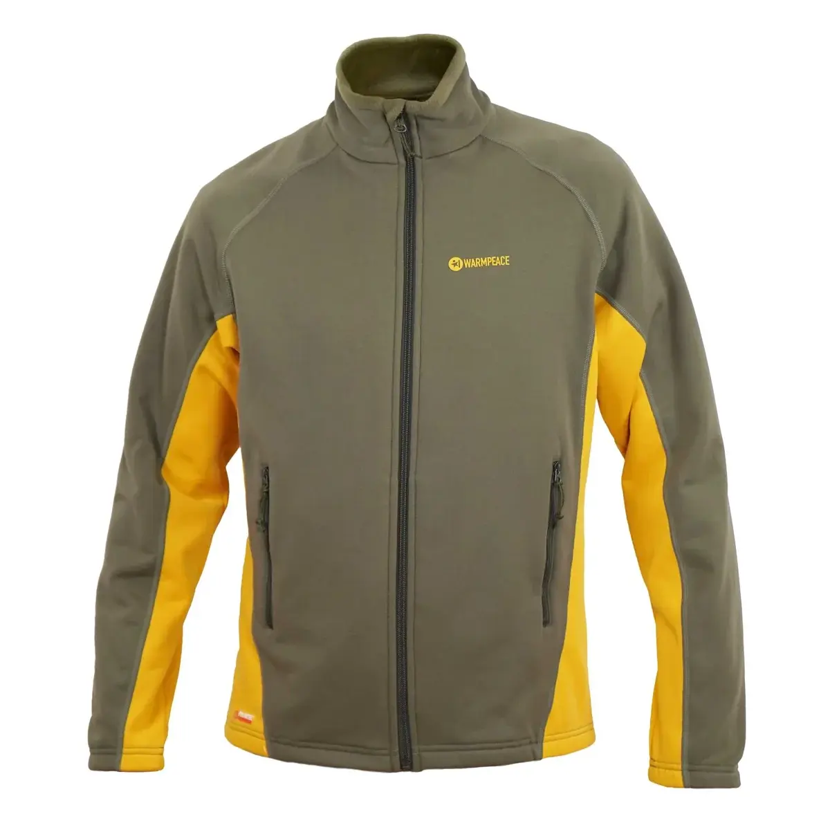 Heren jas met doorlopende rits Warmpeace Phelps olive night/gold