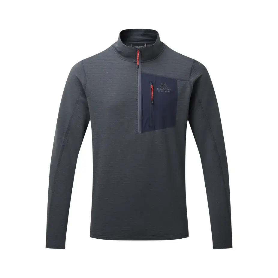 Mountain Equipment Heren fleecetrui Mountain Equipment Lumiko Zip T Ombre blue/cosmos