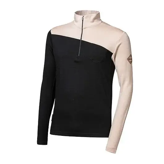 Sensor Heren trui met rits Sensor MERINO EXTREME UP zwart/almond beige