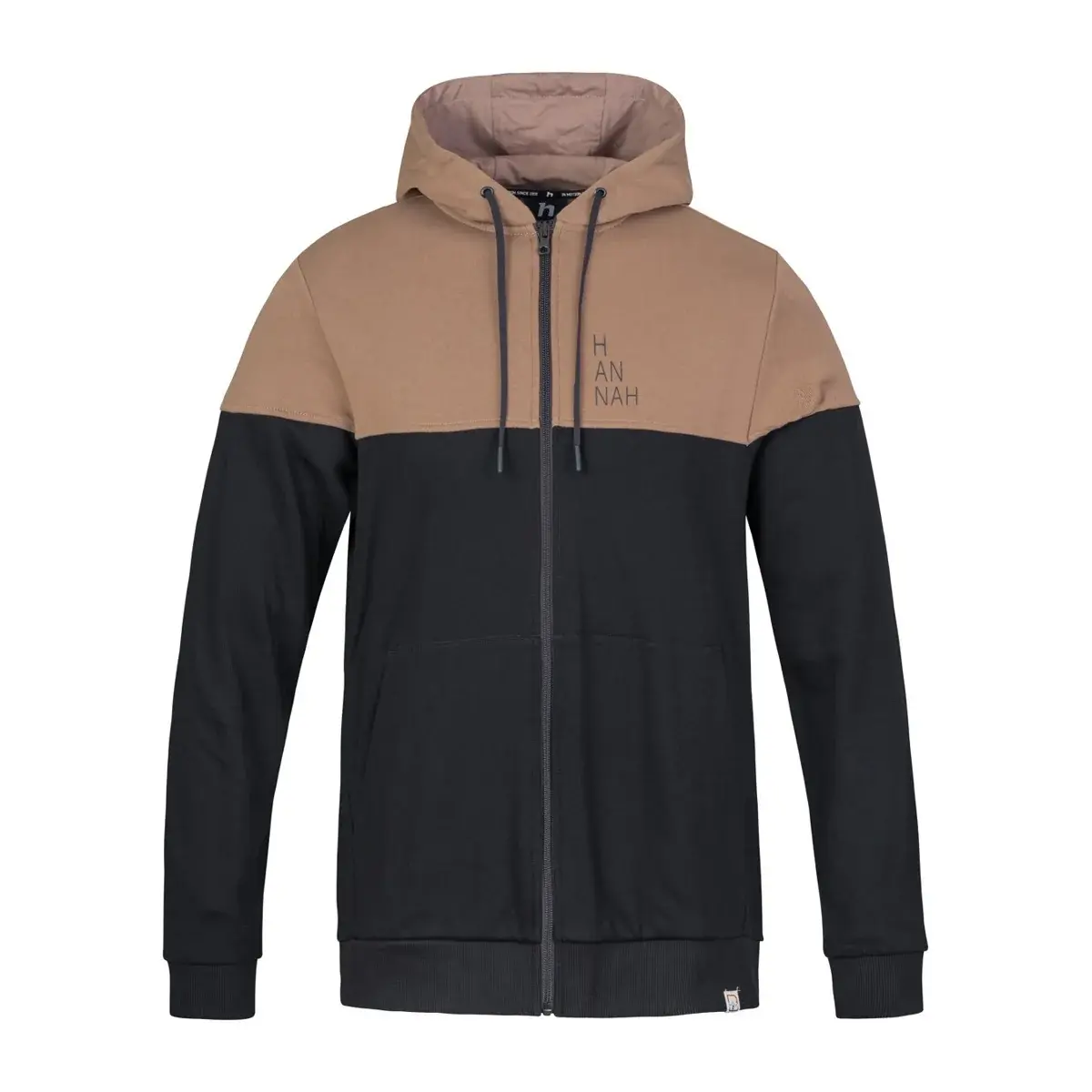 Heren wandeltrui Hannah Fezco Hoody Anthracite/coca mocha