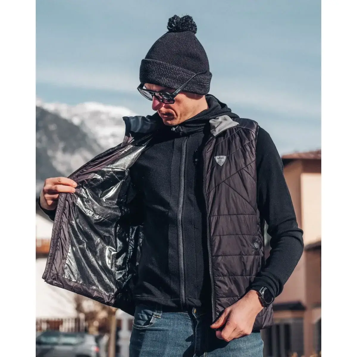 Kilpi Heren verwarmde bodywarmer Kilpi HEATEO-M zwart