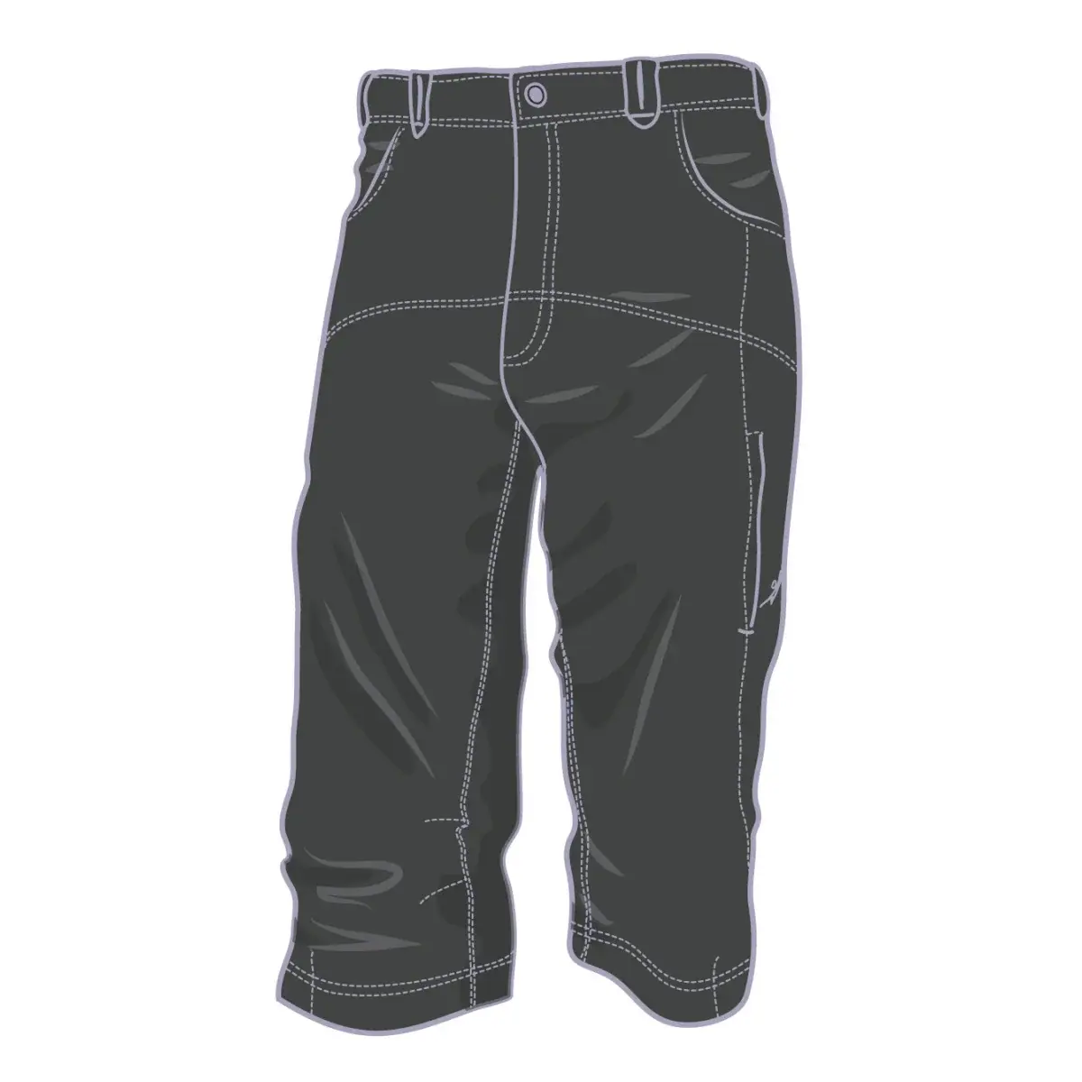Warmpeace Heren 3/4-broek Warmpeace Boulder dark grey