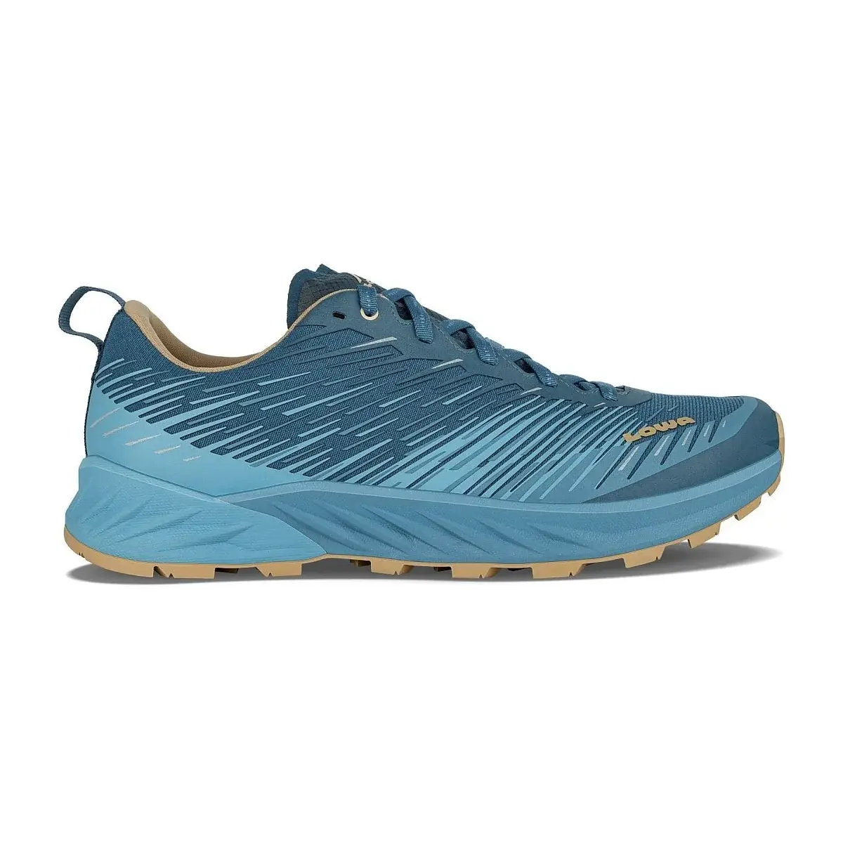 Heren trailschoenen Lowa Amplux denim/dune