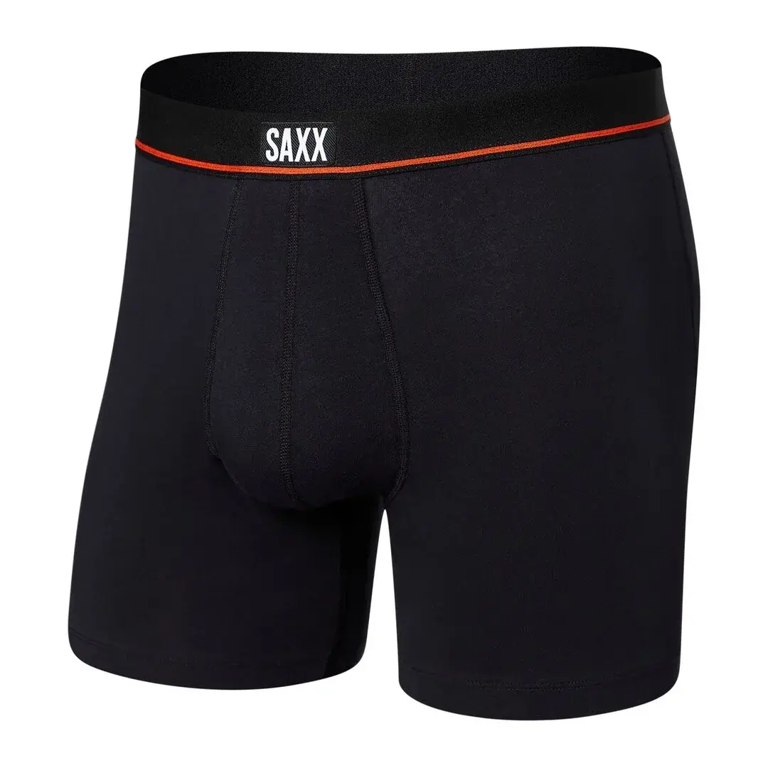 SAXX Herenboxershorts Saxx Non-Stop Stretch Cotton Boxer Brief Fly Black