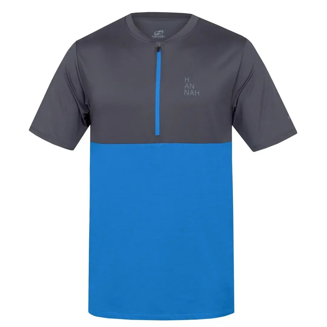 Heren functioneel shirt Hannah Sanvi Asphalt/french blue mel