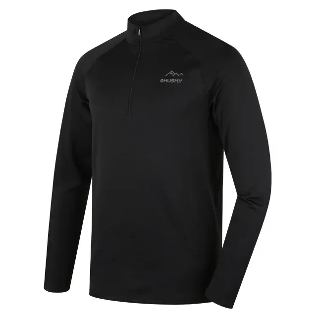 Husky Heren functioneel shirt Husky TROMI ZIP M black, maat