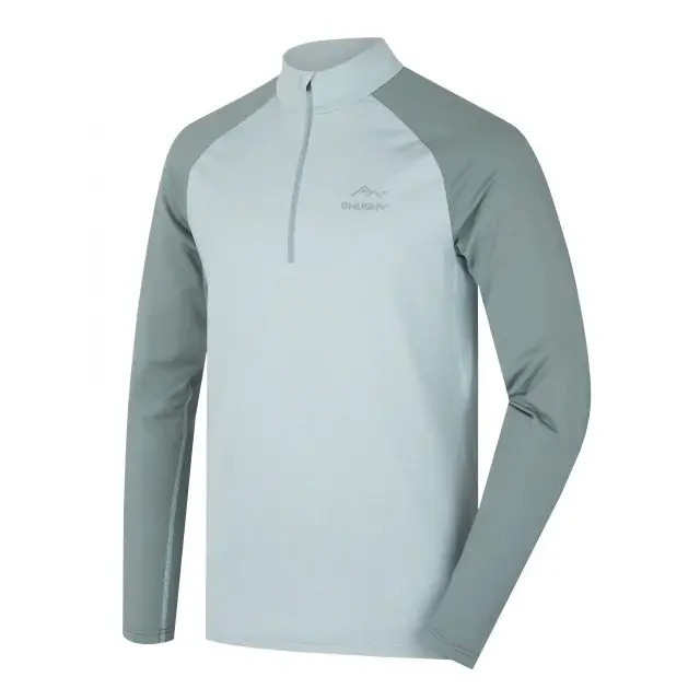Heren functioneel shirt Husky TROMI ZIP M faded green, maat