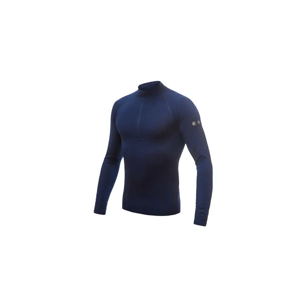 Heren functioneel shirt met lange mouwen en opstaande kraag Sensor Merino Active Donkerblauw