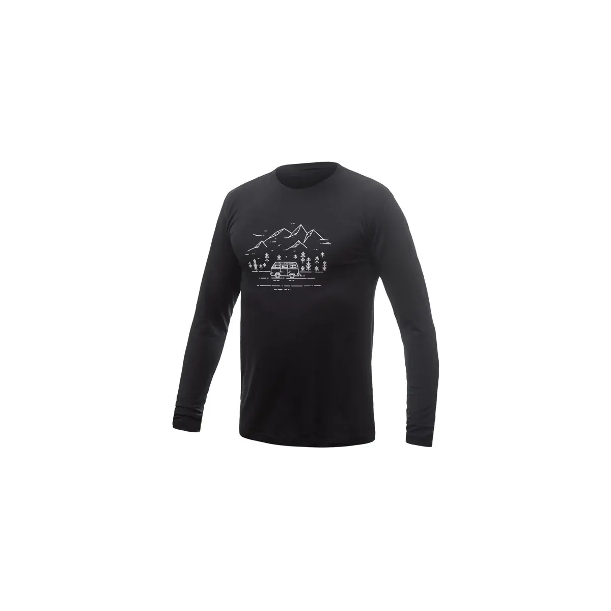 Heren functioneel shirt met lange mouwen Sensor Merino Active PT Van Life Zwart