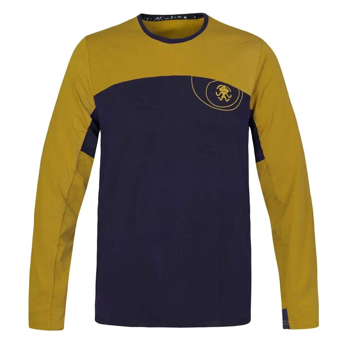 Rafiki Heren klimshirt met lange mouwen Rafiki Pitone Blue nights/olive