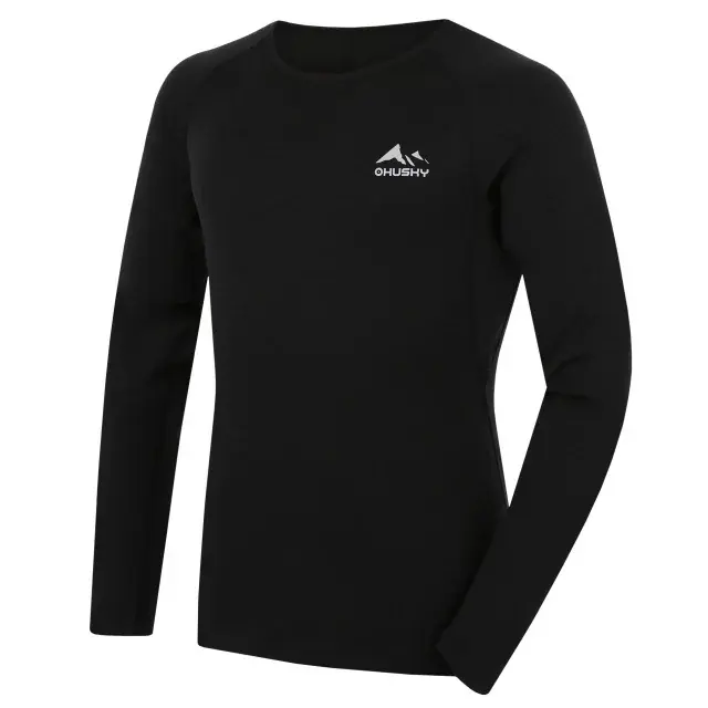 Heren merinoshirt Husky MERTEE M black, maat