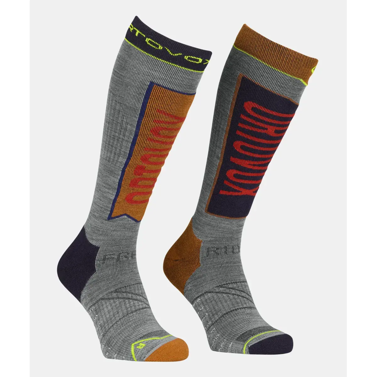 Ortovox Heren skisokken Ortovox Free Ride Long Socks clay orange