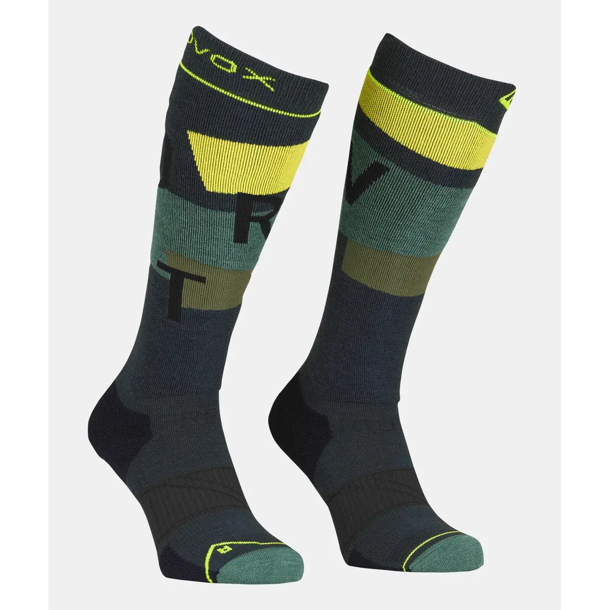 Heren skisokken Ortovox Free Ride Long Socks Cozy black steel