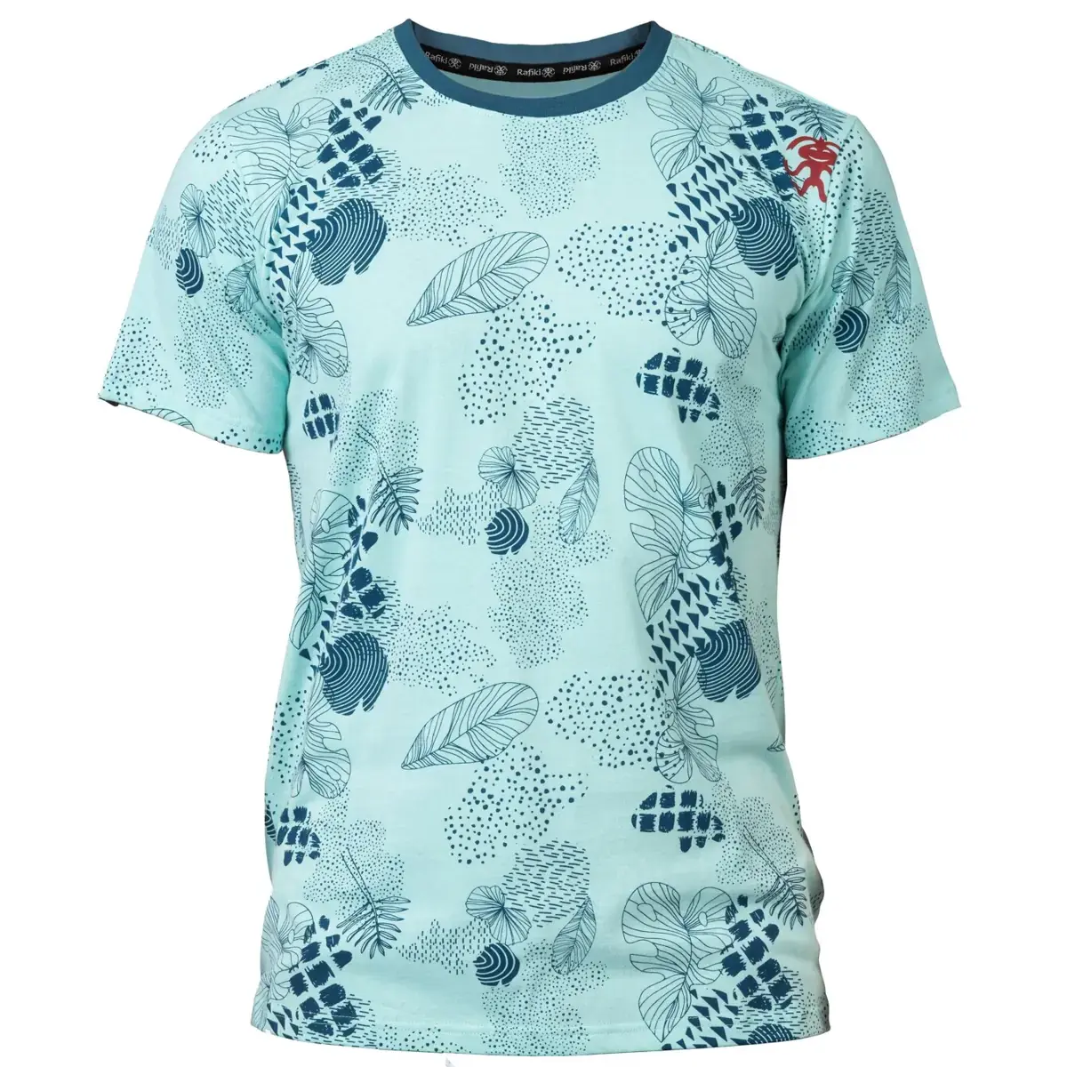 Herenshirt Rafiki Slack Print eggshell blue blauw