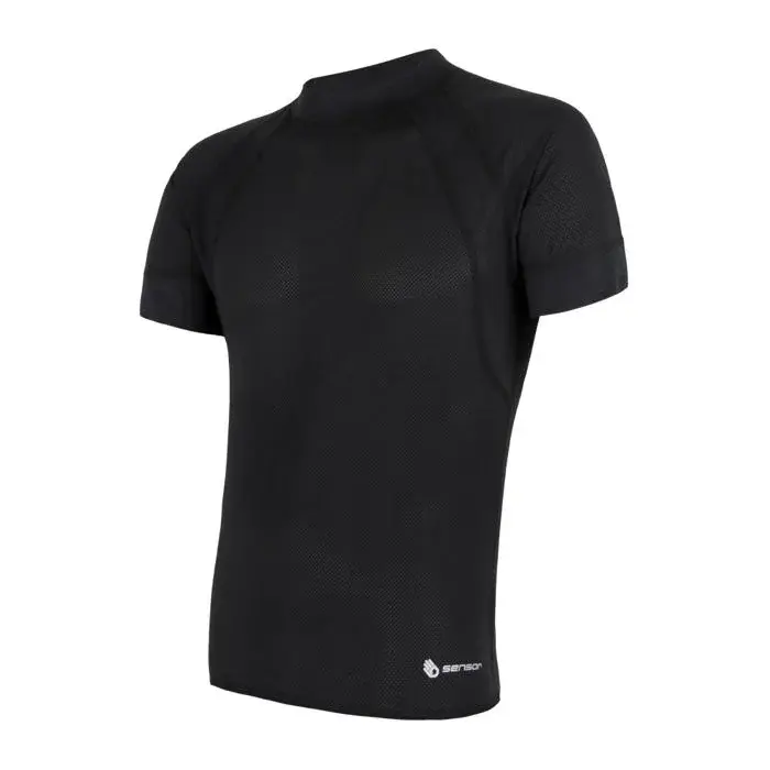 Heren functioneel shirt met korte mouwen Sensor Coolmax Air zwart