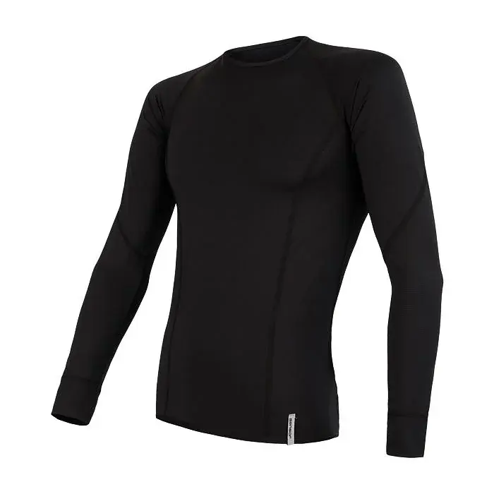 Heren functioneel shirt met lange mouwen Sensor Coolmax Tech zwart
