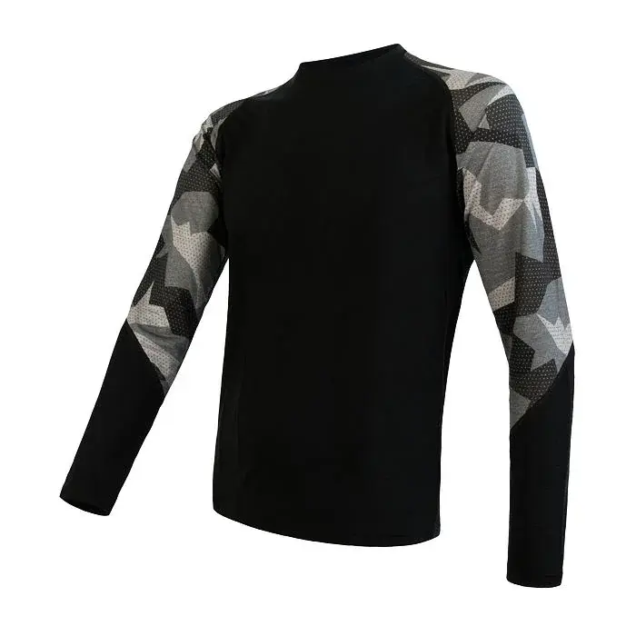 Sensor Heren functioneel shirt met lange mouwen Sensor Merino Impress zwart/camo