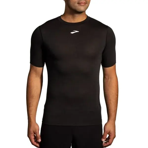 Brooks Herenshirt Brooks High Point Short Sleeve zwart