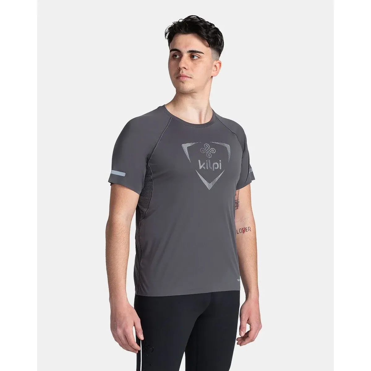 Kilpi Heren hardloopshirt Kilpi Wylder-M donkergrijs