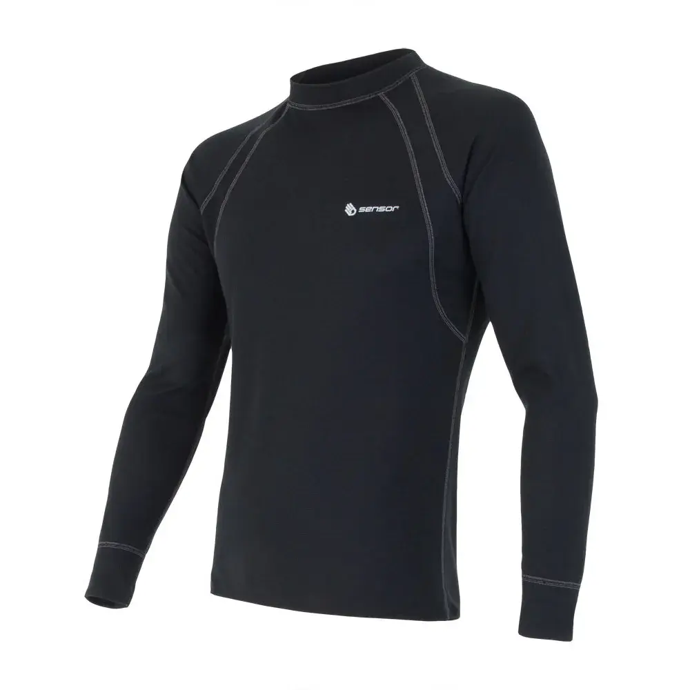 Sensor Heren shirt met lange mouwen Sensor Double Face zwart