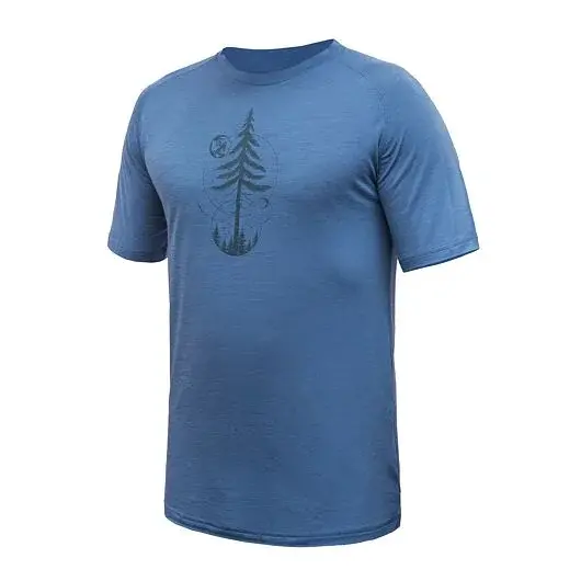 Sensor Heren shirt met korte mouwen Sensor Merino Air Earth riviera blue