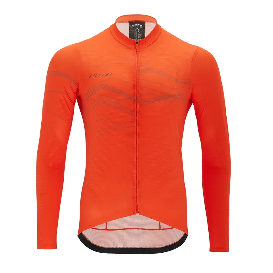 Heren fietsshirt met lange mouwen Silvini Valfuro MD2200 ruby