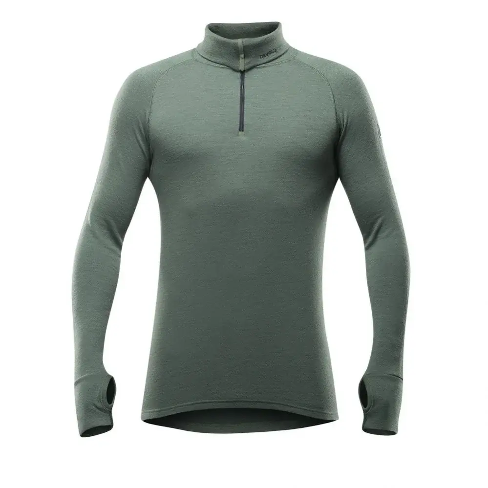 Heren merino thermo coltrui Devold Expedition Man Zip Neck Forest