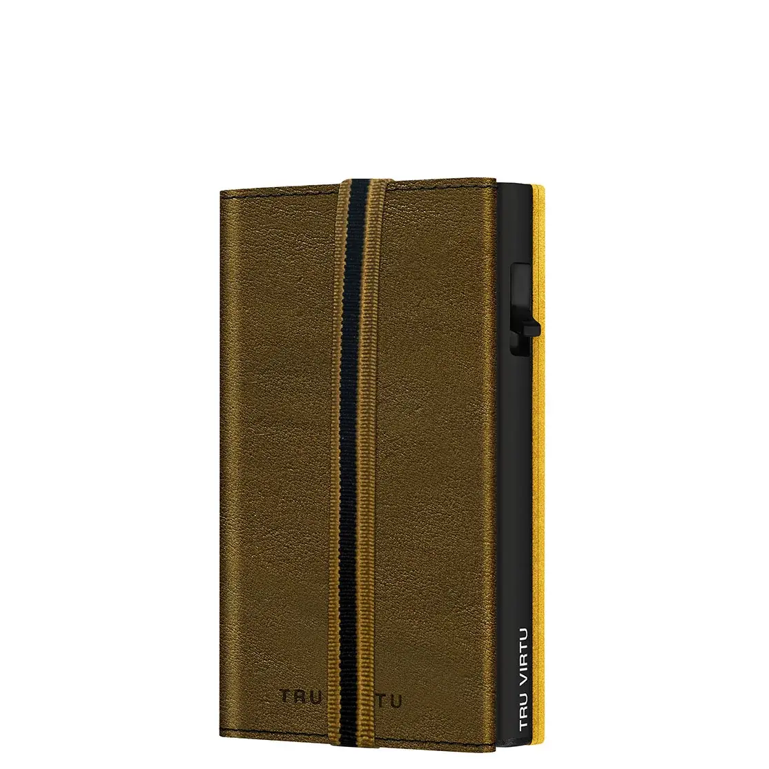 Tru Virtu Portemonnee Tru Virtu Click & Slide Strap Edge leer Caramba Mossgreen Earth bruin
