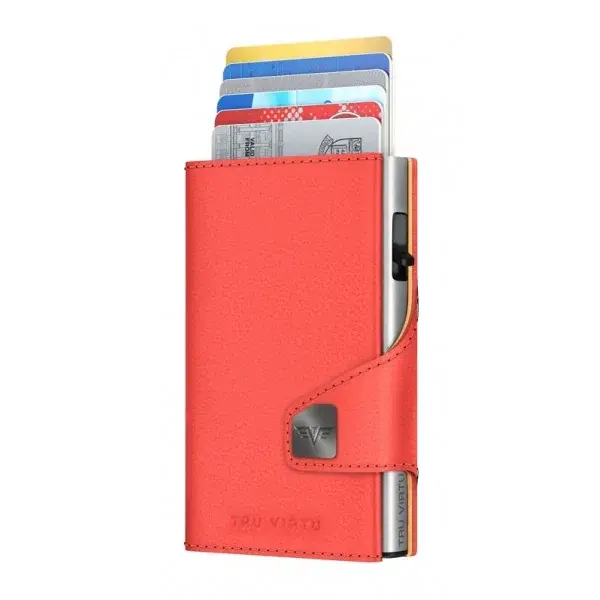 Tru Virtu Portemonnee Tru Virtu Click & Slide van biologische appelschillen Bio Apple Coral rood