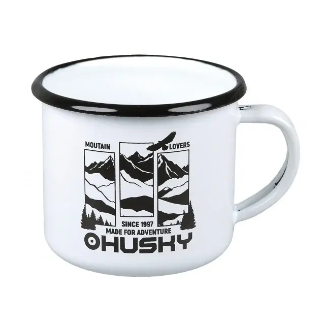 Husky Metalen mok Husky 350ml bergen wit