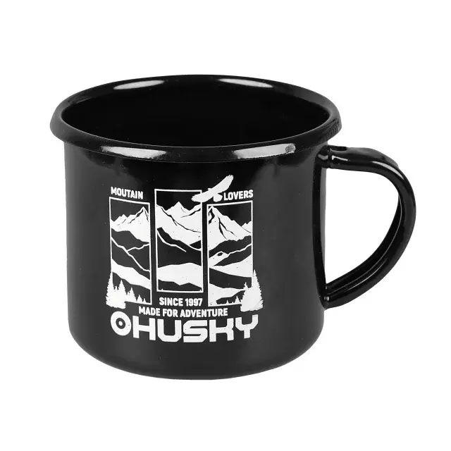 Husky Metalen mok Husky 350ml bergen zwart