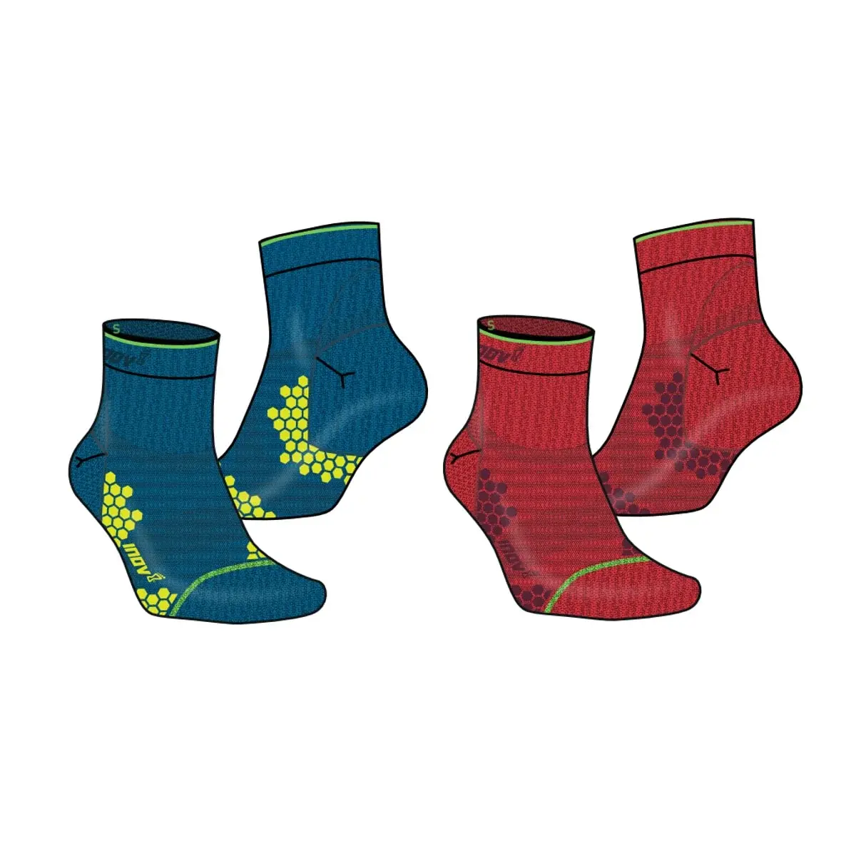 Sokken Inov8 Trailfly Sock Mid blue/red