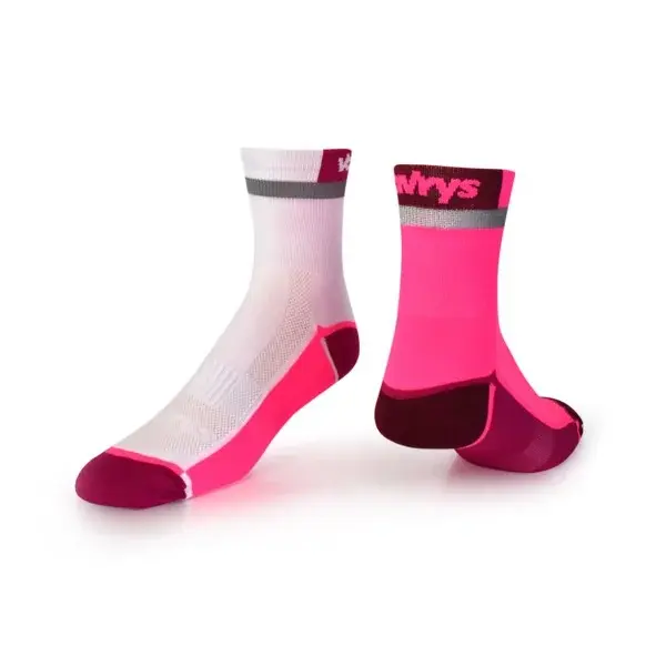 Vavrys Sokken Vavrys Trek Cyklo 2-pack roze-wit