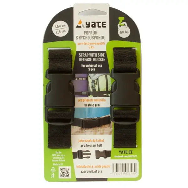 Yate Spanband Yate met snelsluiting 2,5x150 cm - 2 st.