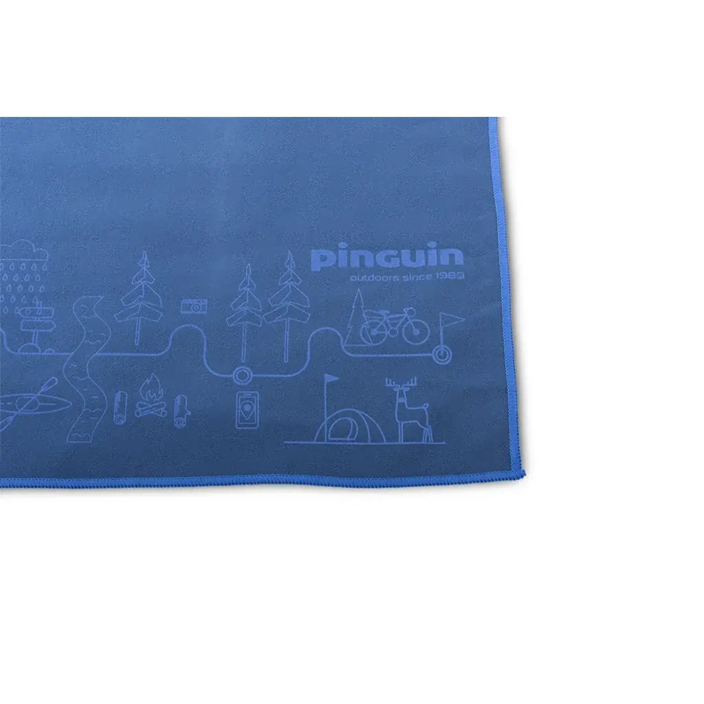 Pinguin Sneldrogende handdoek Pinguin Micro Towel Map blue