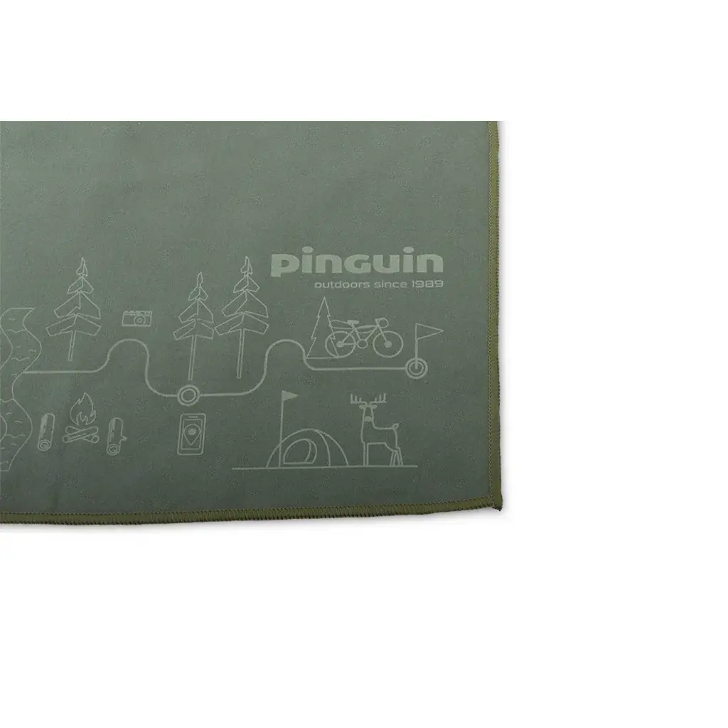 Pinguin Sneldrogende handdoek Pinguin Micro Towel Map grey