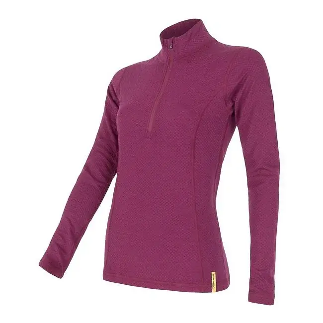 Sensor Damesshirt Sensor Merino DF Zip lange mouw lilla