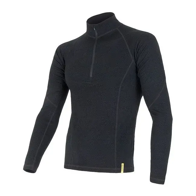 Sensor Heren functioneel shirt met lange mouwen en rits Sensor Merino DF zwart